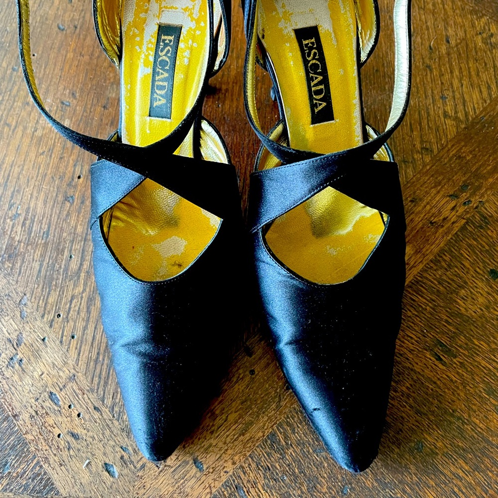 Escada Black Satin Heels